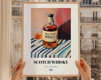 Scotch Whisky Art Print, Scottish Bar Decor, Beer Poster