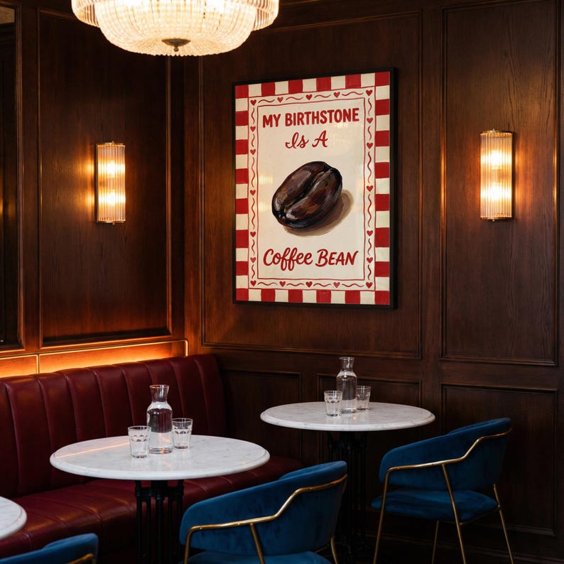 Coffee Bean Wall Art Poster, Coffee Lover Gift - Etsy UK