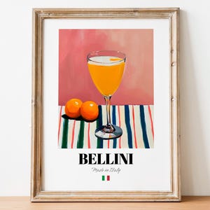 Hand-Drawn Bellini Print Poster: Boho Art for Whimsical Kitchen Spaces