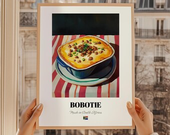 Bobotie Print, South African Food Art, Kitchen Decor