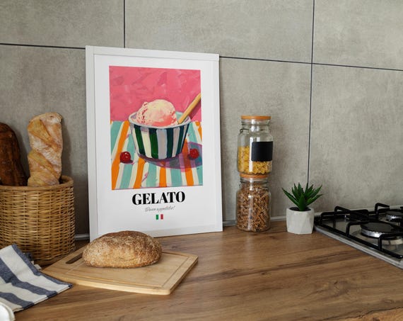 Gelato Wall Art Print: Italian Dessert Decor for Sweet Lovers - Etsy