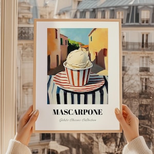 Mascarpone, poster gelato italiano, copertina menu personalizzata, decorazioni gelato, regali per 40° compleanno, poster cucina