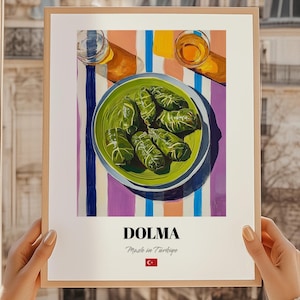 Dolma Retro Wall Art, Turkish Kitchen Wall Art, Turkish Food Wall Decor, Turkish Cuisine Poster