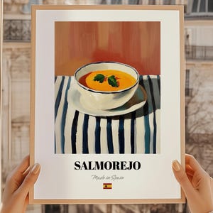 Salmorejo, Hiszpańskie Malowanie Jedzenia, Sztuka Ścienna Restauracji, Menu Happy Hour, Malowanie Salmorejo, Plakat Kuchenny