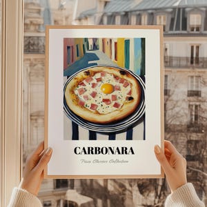 Carbonara, Italienische Pizza Druck, Carbonara Poster, Pizza Party, Küchenwandkunst
