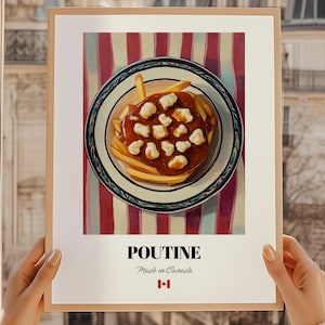 Poutine Wall Art Print Poster, Canadian Cuisine, Fry Dish, Canadian Friend Gift, Canada Restaurant Decor