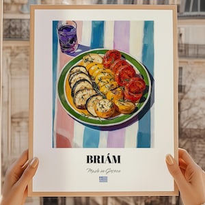 Briám, Greek Food Painting, Greek Restaurant Poster, Greek Kitchen Art, Dining Room Wall Art