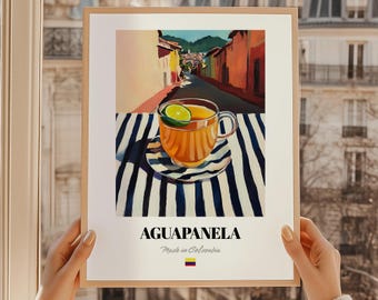 Aguapanela Art Print, Colombian Bar Decor, Kitchen Wall Art