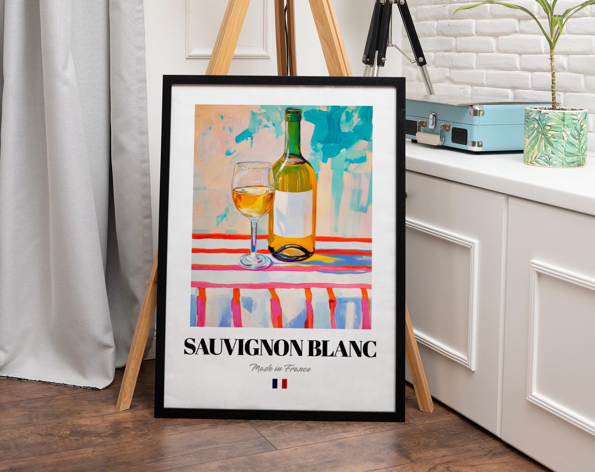 額装品/Du Vin Blanc（フォーニー）/アート/ポスター/インテリア Du Vin Blanc Extraordinaire by Steve Forney Art Print Wine Bar