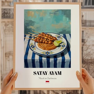 Rendang Retro Kök Poster, Indonesisk Mat Väggkonst
