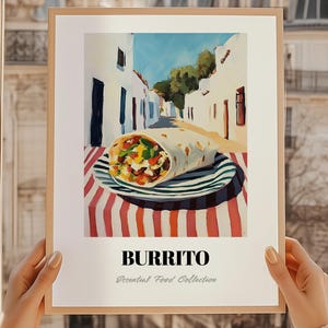 Burrito, Mexican Cuisine, Mexican Food, Burrito Wall Art, Food Wall Decor, Cafe Wall Art