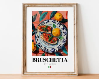 Bruschetta Wall Art: Italian Appetizer Decor for Food Enthusiasts