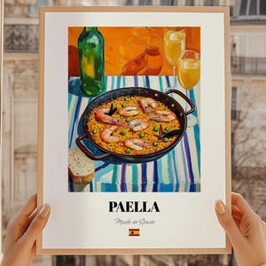 Paella, Spanisches Essen Druck, Outdoor Bistro-Set, Restaurant Ware, Paella Malerei, Küchen Wandkunst