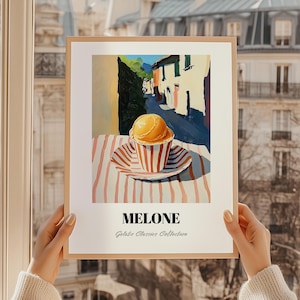 Melone, Italienisches Gelato Poster, Eis Wanddekoration, Gelato Bar Schild, Melone Wand Kunst, Esszimmer Poster
