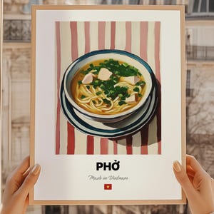 Pho Wall Art Print Poster, Vietnamese Cuisine, Noodle Soup, Vietnamese Friend Gift, Vietnam Restaurant Decor