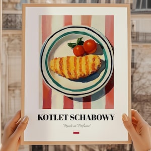 Kotlet Schabowy Wall Print, Polish Food Poster, Polish Food Painting, Polish Cuisine Poster