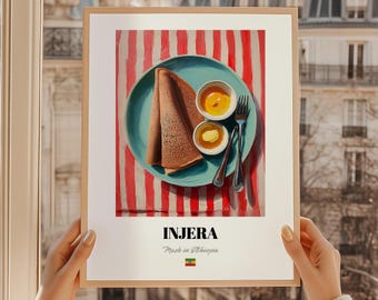 Injera Print, Ethiopian Flatbread Wall Art, Cuisine Decor