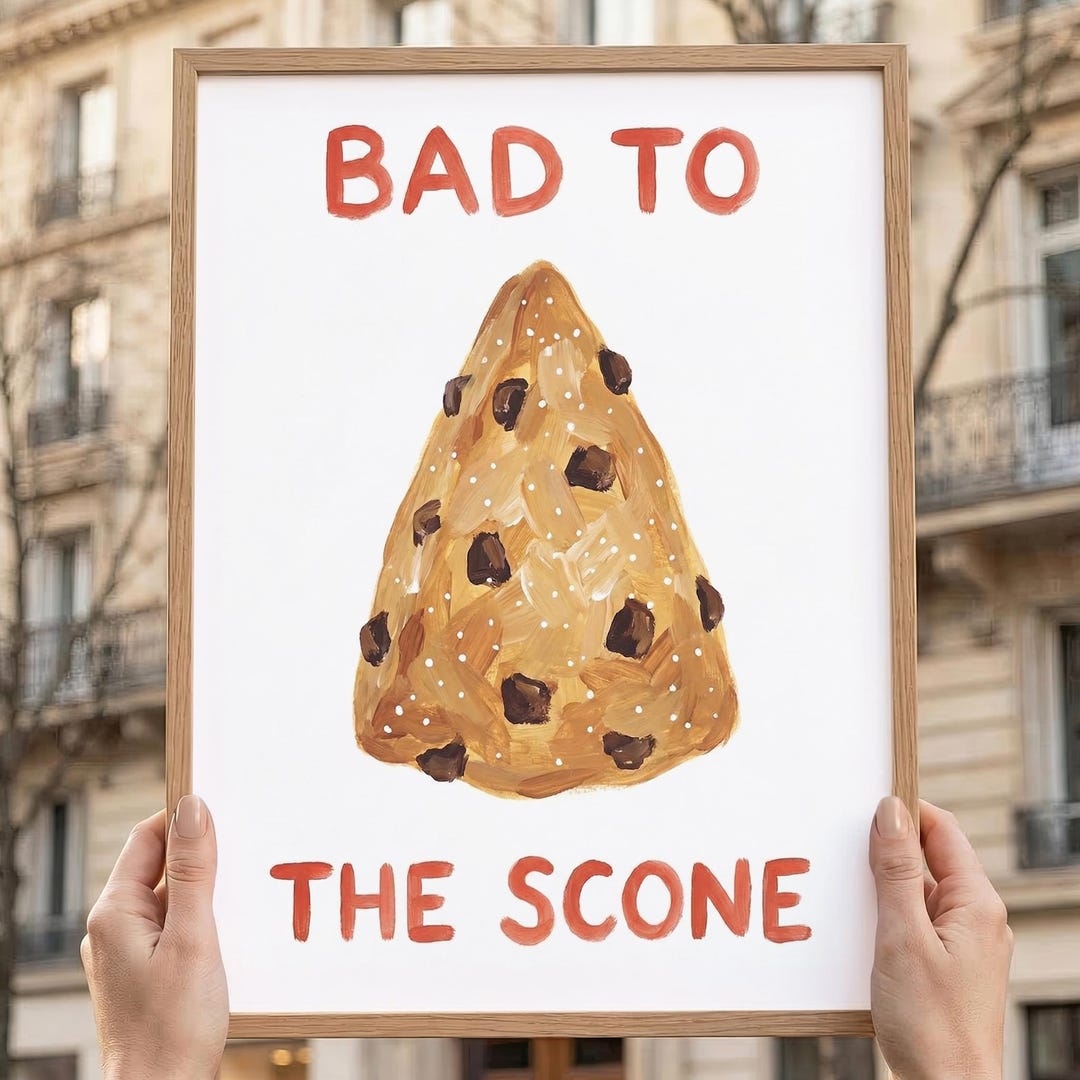 Scone Wall Art Print, 'bad to the Scone' Quote, Funny Baking Print - Etsy