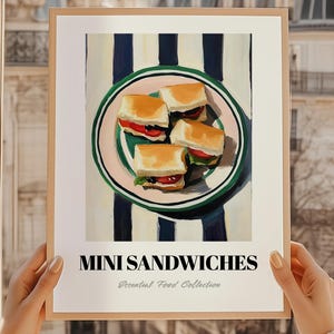 Mini Sandwiches, American Cuisine, British Cuisine, Sandwiches Wall Art, Kitchen Wall Art, Restaurant Wall Art