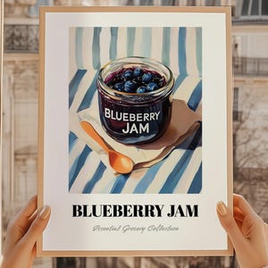 Blueberry Jam, Jam Art, Pantry Wall Decor, Blueberry Jam Print, Foodie Gift, Restaurant Wall Decor, Kitchen Wall Art
