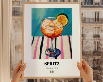 Spritz, Italian Cocktail, Spritz Poster, Italian Bar Décor, Cocktail Wall Art, Italian Friend Gift, Kitchen Print