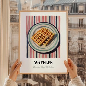 Waffles, Arte mural de repostería, Set de chef, Cuadro de repostería, Cuadro de waffles, Póster para comedor