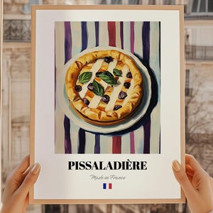 Pissaladiere, Französisches Essen Poster, Pissaladiere Poster, Restaurant Ware, Happy Hour Menü, Küchen Wandkunst