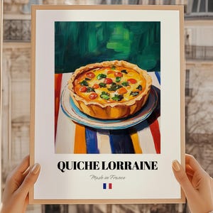 Quiche lorraine, impression de pâtisseries françaises, menu du dîner, sticker de repas de mariage, cadeau de 21e anniversaire, impression de salle à manger