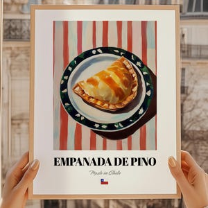Empanada de Pino Wall Art Print Poster, Chilean Cuisine, Baked Pastry, Chilean Friend Gift, Chile Dining Room Wall Art