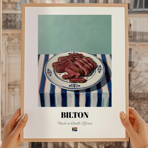 Póster de cocina vintage de Bilton, arte mural de comida sudafricana