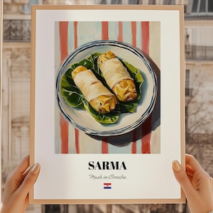Sarma Wall Art Print Poster, Croatian Cuisine, Stuffed Cabbage, Croatian Friend Gift, Croatia Restaurant Wall Art