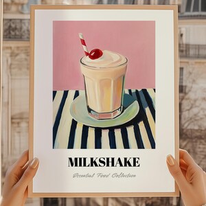 Milkshake, Amerikaanse keuken, Amerikaans eten, Milkshake kunst aan de muur, muurdecoratie eten, muurkunst restaurant
