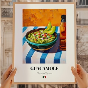 Guacamole Print, Mexican Food Illustration, Mexican Food Illustration, Mexican Cuisine Poster