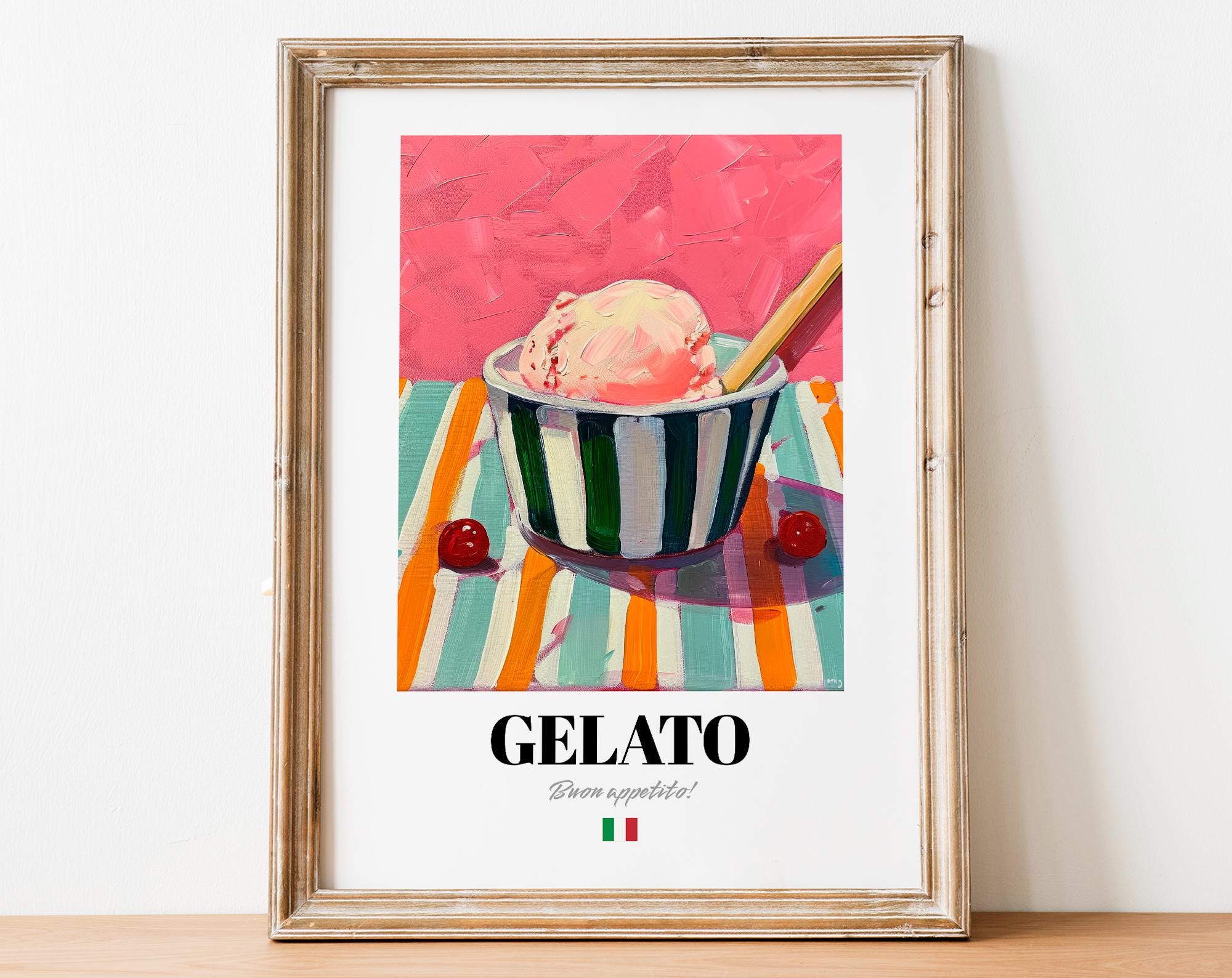 Gelato Wall Art Print: Italian Dessert Decor for Sweet Lovers - Etsy