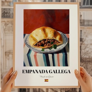 Empanada Gallega, Spanisches Gebäck Poster, Happy Hour Menü, Geburtstagsbrunch, Hochzeitsgeschenk, Küchen Poster