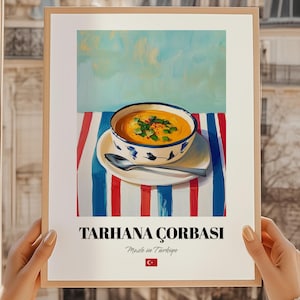 Tarhana Çorbası Aesthetic Print, Turkish Kitchen Print, Turkish Food Wall Decor, Turkish Cuisine Poster