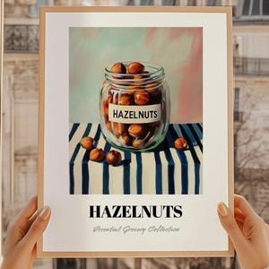 Hazelnuts, Nuts Painting, Pantry Wall Decor, Hazelnuts Print, Foodie Gift, Restaurant Wall Decor, Kitchen Wall Art