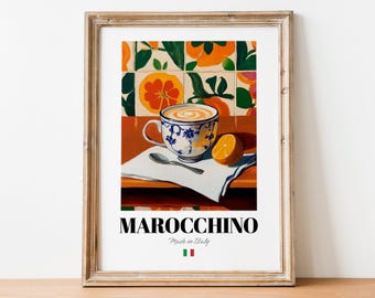 Poster impression d'art mural Marocchino : oeuvre d'art sur le café italien pour la cuisine