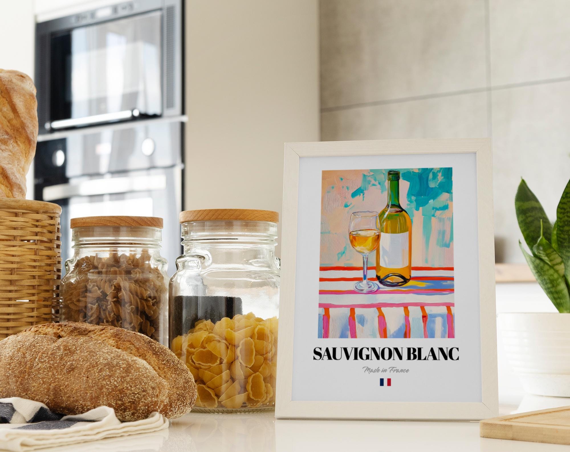 Sauvignon Blanc Wine Wall Art Print Poster: Crisp French White for