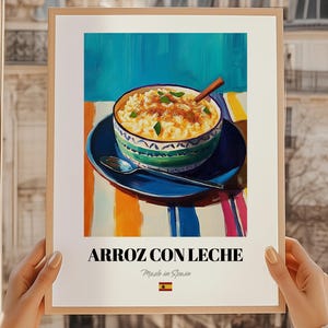 Arroz con Leche, Spanisches Dessert Poster, Rezept personalisiert, Cafe Menü Vorlage, Arroz Leche Print, Esszimmer Poster