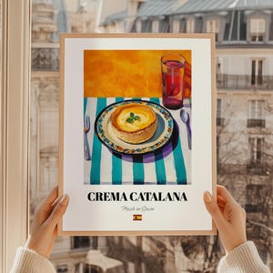 Crema Catalana, Spanisches Dessert Wandkunst, Candy Party, Tortenrezepte, Puddingrezepte, Esszimmer Poster
