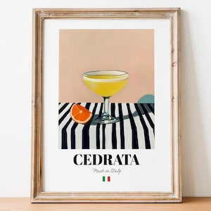 Italian Cedrata Art Print Poster: Citrus Soda Artwork for Bars and Homes