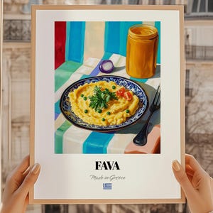 Fava, Arte mural de comida griega, Portada de menú personalizada, Bar de bebidas, Cocina griega, Arte mural de cocina