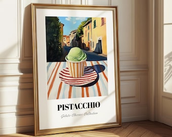 Pistacchio, Italian Gelato Wall Art, Ice Cream Wall Decor, Ice Cream Decor, Pistacchio Poster, Kitchen Poster
