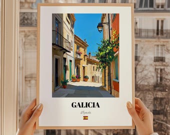 Galicia, España Wall Decor, Reproduction Oil Painting Poster, Galicia Friend Gift, Living Room Wall Art