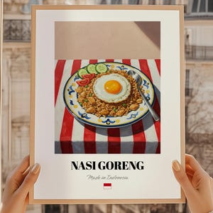 Mie Goreng retro keukenposter, muurkunst Indonesisch eten