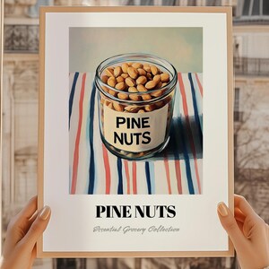 Pine Nuts, Nuts Poster, Pantry Decor, Pine Nuts Print, Foodie Gift, Restaurant Wall Decor, Kitchen Wall Art