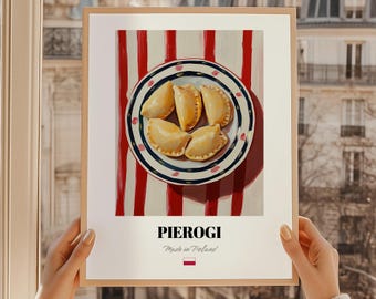 Pierogi Wall Print, Polish Cafe Wall Art, Polish Pastry Painting, Polish Cuisine Poster