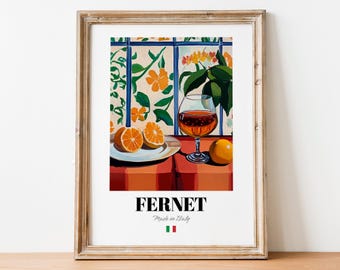 Fernet Wall Art Print Poster: Vintage Aperitif Artwork for Home Bars