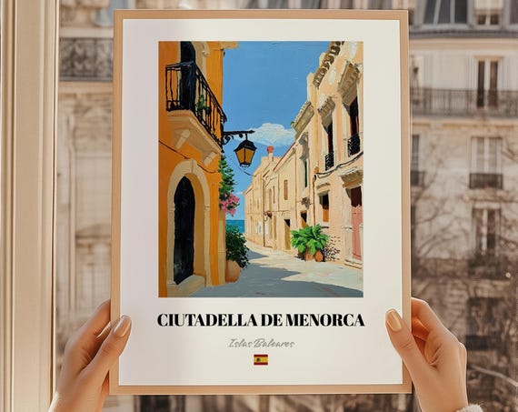 Ciutadella De Menorca Art Print, Spain Travel Poster - Etsy